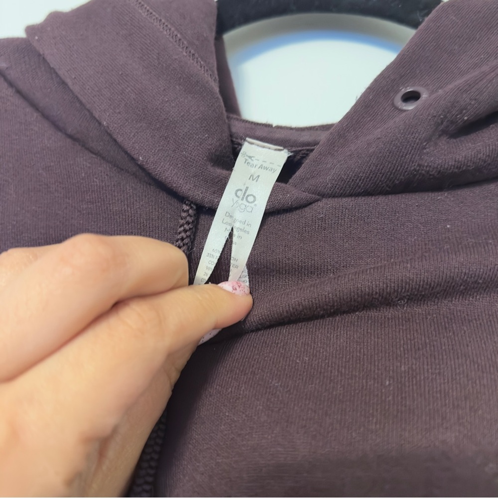 Alo Yoga Cropped Hoodie | Dark Purple - Picture 5 of 5